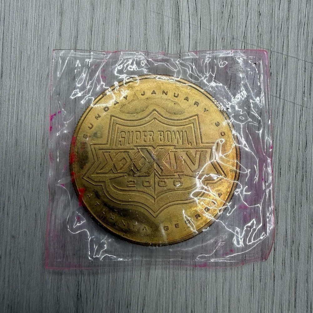 NFL Commemorative Coin Super Bowl XXXIV Atlanta Georgia 2000 TITANS RAMS STL - Picture 2 of 2